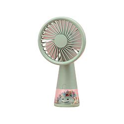 Ventilateur Personnel Multi-usages Veilleuse Douce Contrôle Tactile Été Rechargeable Cartoon Mini Ventilateur Portable Portable pour Classrrom-Vert