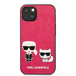 Avis Karl Lagerfeld Coque pour iPhone 13 Mini - arrière rigide Karl & Choupette Fuchsia