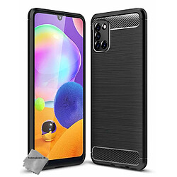 Htdmobiles Coque silicone gel carbone pour Samsung Galaxy A31 + verre trempe - NOIR pas cher