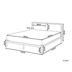 Avis Beliani Lit avec sommier en métal 140 x 200 cm gris CLAMART
