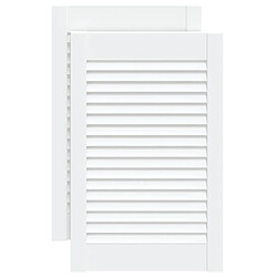 vidaXL Portes d'armoire à persiennes 2pcs blanc 61,5x39,4cm pin massif