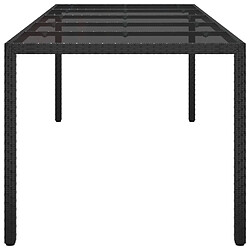 Acheter Maison Chic Table de jardin | Table d'extérieur Noir 250x100x75 cm Verre trempé et poly rotin -GKD49105