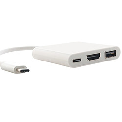 Avis Wewoo Câble argent pour MacBook 12 pouces 2015 Version, Google Chromebook Pixel 2015 Nokia N1 Tablette Tactile 3 en 1 USB Type C vers HDMI Adaptateur Câble,