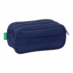 Acheter Trousse Fourre-Tout Triple Benetton Varsity Gris Blue marine 21,5 x 10 x 8 cm