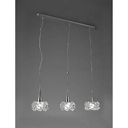 Luminaire Center Suspension Artic 3 Ampoules E27 Line Large, chrome poli