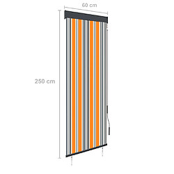 vidaXL Store roulant d'extérieur 60x250 cm Jaune et bleu pas cher