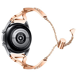 Bracelet en métal forme évidée, décor strass, or rose pour votre Samsung Gear S3 Classic/S3 Frontier