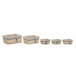 Acheter Set de basket DKD Home Decor 48 x 38 x 13 cm Polyester Spirales (5 Unités)