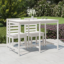 Maison Chic Table de jardin | Table d'extérieur blanc 159,5x82,5x110 cm bois massif de pin -GKD49690