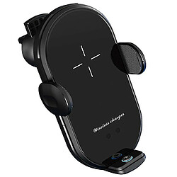 Chrono Support de chargeur de voiture sans fil, serrage automatique, support de téléphone à capteur automatique 10 W Support de téléphone de voiture à charge rapide Compatible avec iPhone11/11Pro/11ProMax/XSMax/XS/X/8/8 et plus (Noir)