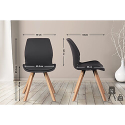 Decoshop26 Lot de 2 chaises de salle à manger en synthétique noir style scandinave pieds bois CDS101135