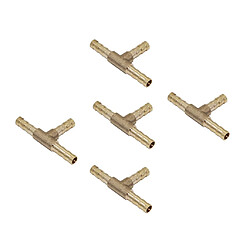 Acheter 5 pcs en laiton t type menuisier tuyau de jointure menuisier té connecteur air eau gaz 6mm