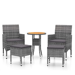 Maison Chic Salon de jardin 5 pcs | Ensemble de Table et chaises | Mobilier d'Extérieur Résine tressée Gris -GKD13192