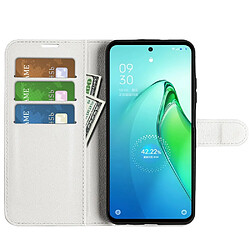 Etui en PU texture litchi, anti-écaillage avec support pour votre Oppo Reno8 Pro + 5G/Reno8 Pro 5G (Global Version) - blanc