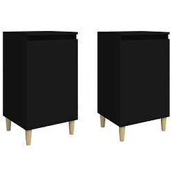 vidaXL Tables de chevet 2 pcs noir 40x35x70 cm bois d'ingénierie