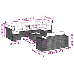 Avis Maison Chic Salon de jardin avec coussins 10 pcs, Ensemble Tables et chaises de jardin, beige résine tressée -GKD701607