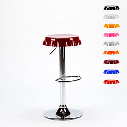 Superstool Tabouret haut bar et cuisine forme de capsule de bouteille design moderne Dallas | Rouge