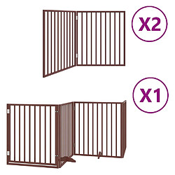 vidaXL Barrière pour chien porte pliable 8 panneaux bois de peuplier