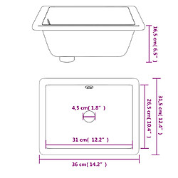 vidaXL Évier de salle de bain blanc rectangulaire céramique pas cher