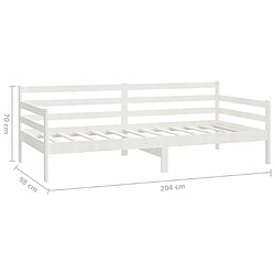 vidaXL Lit de repos avec matelas 90x200 cm Blanc Bois de pin massif pas cher