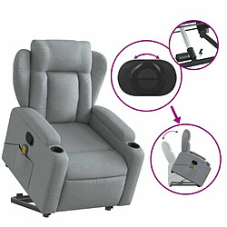 Maison Chic Fauteuil Relax pour salon, Fauteuil de massage inclinable Gris clair Tissu -GKD28470 pas cher