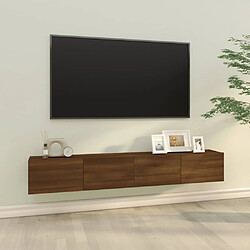 vidaXL Meubles TV muraux 2pcs chêne marron 100x30x30cm bois ingénierie