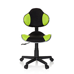 Chaise de burau enfant / Chaise bureau pour enfants KIDDY GTI-2 tissu noir/vert hjh OFFICE