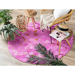 Avis Beliani Tapis en cuir rose d 140 cm ZEYTIN