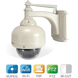 Tech Discount Zoom 3x Caméra IP Pan / Tilt PTZ Rotation sans fil WiFi IR infrarouge étanche extérieur de vidéo surveillance de la sécurité Interne