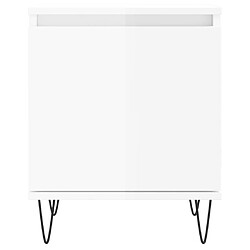 Maison Chic Tables de chevet 2pcs - Table basse Table de nuit - blanc brillant 40x30x50cm bois ingénierie -MN66898 pas cher