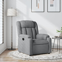 vidaXL Fauteuil inclinable Gris clair Tissu