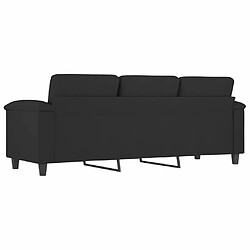 Maison Chic Canapé à 3 places,Canapé droit,Sofa de Salon,Banquette Noir 180 cm Tissu microfibre -GKD573020 pas cher