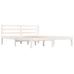 Maison Chic Lit adulte - Lit simple Cadre de lit,Structure du lit Contemporain Bois de pin massif 150x200 cm Blanc très grand -MN65257