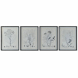 Cadre DKD Home Decor Moderne Plantes botaniques 45 x 2,5 x 60 cm (4 Unités)