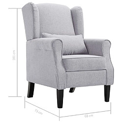 vidaXL Fauteuil gris clair tissu pas cher