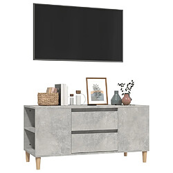 Acheter Maison Chic Meuble TV scandinave - Banc TV pour salon Gris béton 102x44,5x50 cm Bois d'ingénierie -MN82531