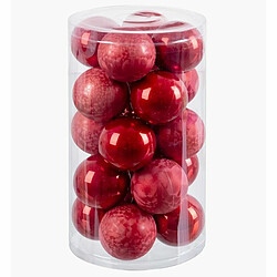 BigBuy Christmas Boules de Noël Rouge Plastique 6 x 6 x 6 cm (20 Unités)