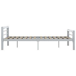 Avis vidaXL Cadre de lit sans matelas gris et blanc métal 120x200 cm