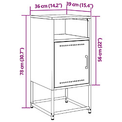 vidaXL Tables de chevet 2 pcs jaune moutarde 36x39x78 cm acier pas cher