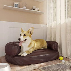 vidaXL Lit pour chien ergonomique Mousse Marron 60x42 cm Similicuir