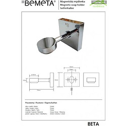 Bemeta - Maison De La Tendance Porte-savon magnétique BETA en chrome 5,5cm x x5,5cm 7cm pas cher