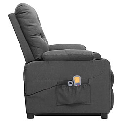 Avis vidaXL Fauteuil de massage inclinable Gris clair Tissu