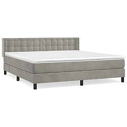 Maison Chic Lit Adulte - Lit simple Lit à sommier tapissier et matelas moelleux - Meuble de Chambre - Gris clair 160x200cm Velours -MN95774