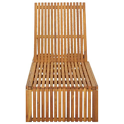 Maison Chic Chaise longue de jardin| Bain de soleil Relax | Transat bois d'acacia solide -GKD74917