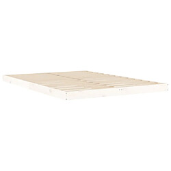 Avis vidaXL Cadre de lit sans matelas blanc 140x200 cm bois de pin massif