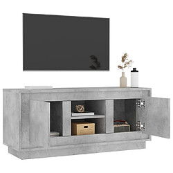 Acheter vidaXL Meuble TV gris béton 102x35x45 cm bois d'ingénierie