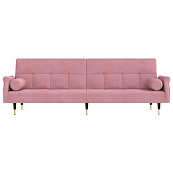 Acheter Maison Chic Canapé-lit convertible, Clic-Clac avec coussins rose velours -GKD86218