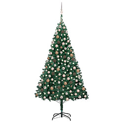 vidaXL Arbre de Noël artificiel pré-éclairé et boules vert 240 cm