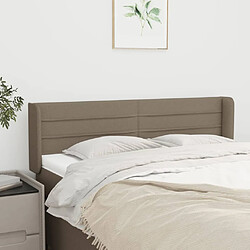 vidaXL Tête de lit avec oreilles Taupe 147x16x78/88 cm Tissu