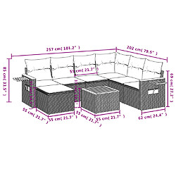 Avis vidaXL Salon de jardin avec coussins 8 pcs beige résine tressée